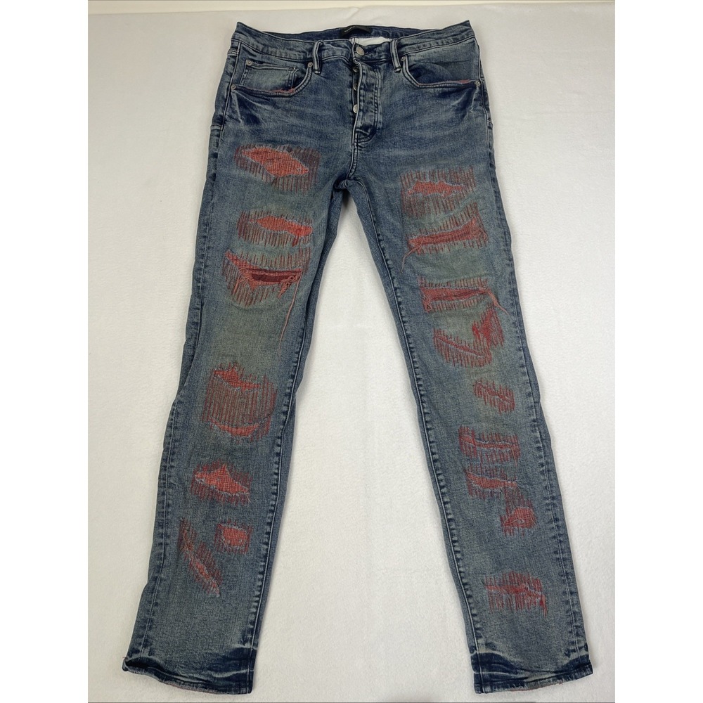Purple Brand Jeans P001 Contrast Weft Blowout Mens Size 36